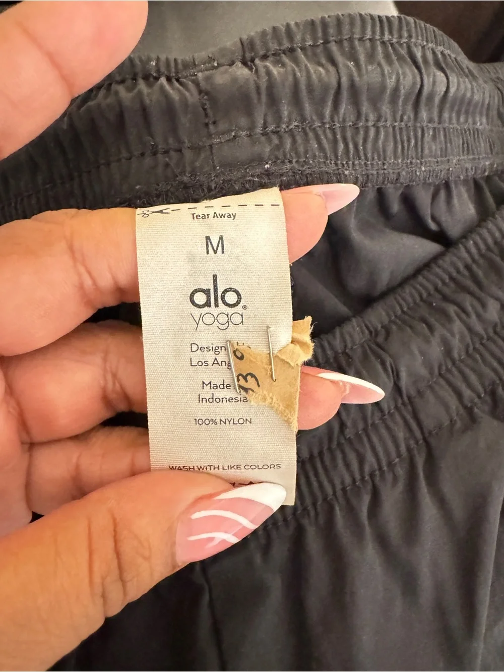 ALO Yoga Black Nylon Active Shorts with Logo Tag